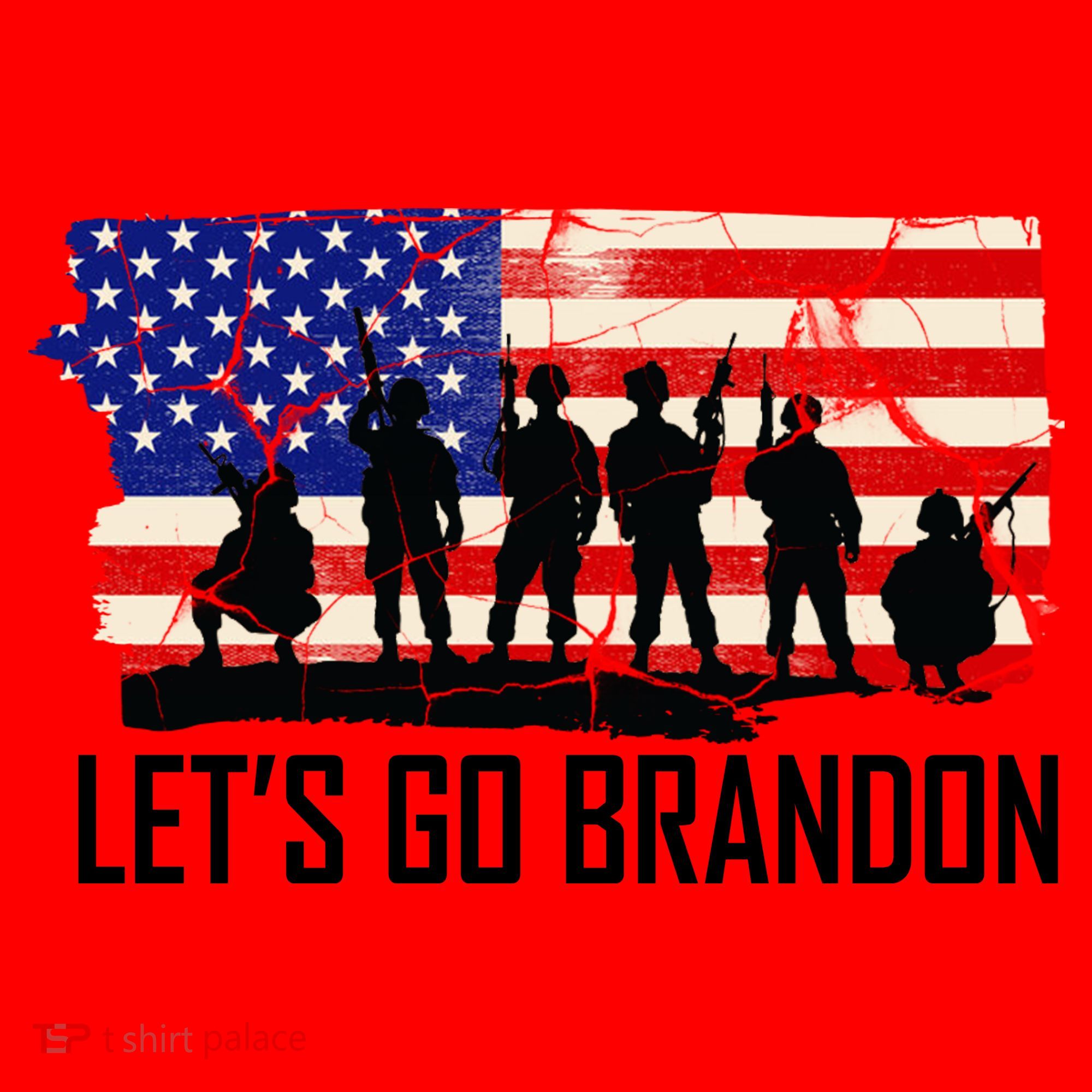 Let's Go Brandon Military Troops American Flag Santa Hat
