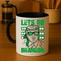 Lets Go Brandon St Patrick's Day Trump Beer America Flag Coffee Mug thumb 4