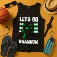 Lets Go Brandon St Patrick's Day Trump Beer America Flag Tank Top thumb 4