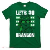 Lets Go Brandon St Patrick's Day Trump Beer America Flag T-Shirt thumb 0