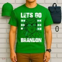 Lets Go Brandon St Patrick's Day Trump Beer America Flag T-Shirt thumb 6