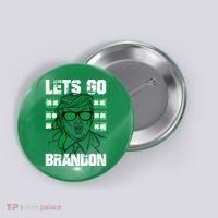 Lets Go Brandon St Patrick's Day Trump Beer America Flag Button thumb 0
