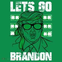 Lets Go Brandon St Patrick's Day Trump Beer America Flag Button thumb 1