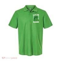 Lets Go Brandon St Patrick's Day Trump Beer America Flag Polo thumb 0