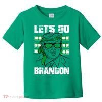Lets Go Brandon St Patrick's Day Trump Beer America Flag Toddler T-Shirt thumb 0