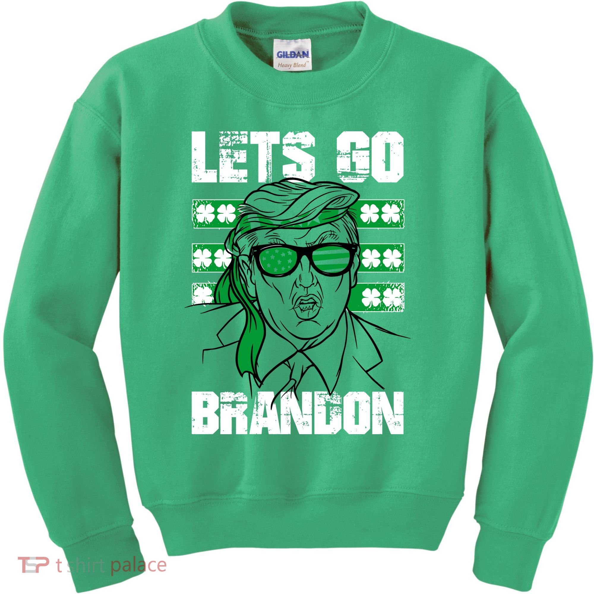 Lets Go Brandon St Patrick's Day Trump Beer America Flag Kids Sweatshirt