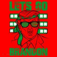 Lets Go Brandon St Patrick's Day Trump Beer America Flag Santa Hat thumb 1