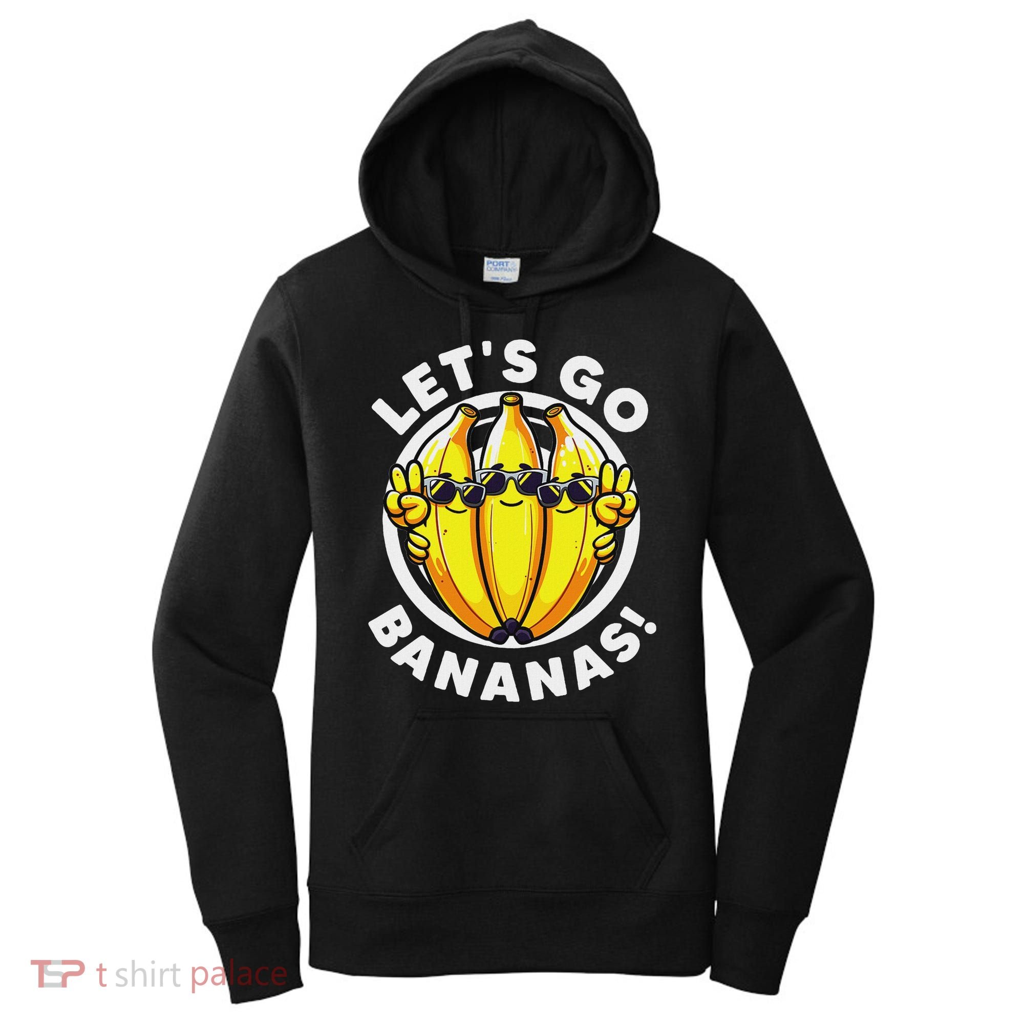 Lets Go Bananas Cute Yellow Banana Lover Fruit Funny Bananas Women's Hoodie