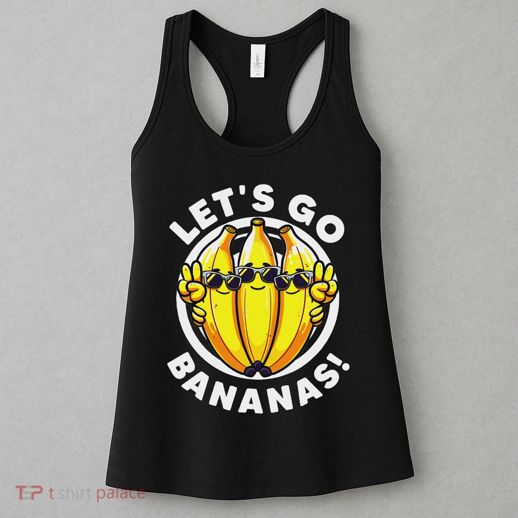 Lets Go Bananas Cute Yellow Banana Lover Fruit Funny Bananas Women's Tank Top