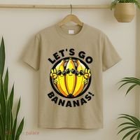 Lets Go Bananas Cute Yellow Banana Lover Fruit Funny Bananas T-Shirt thumb 2