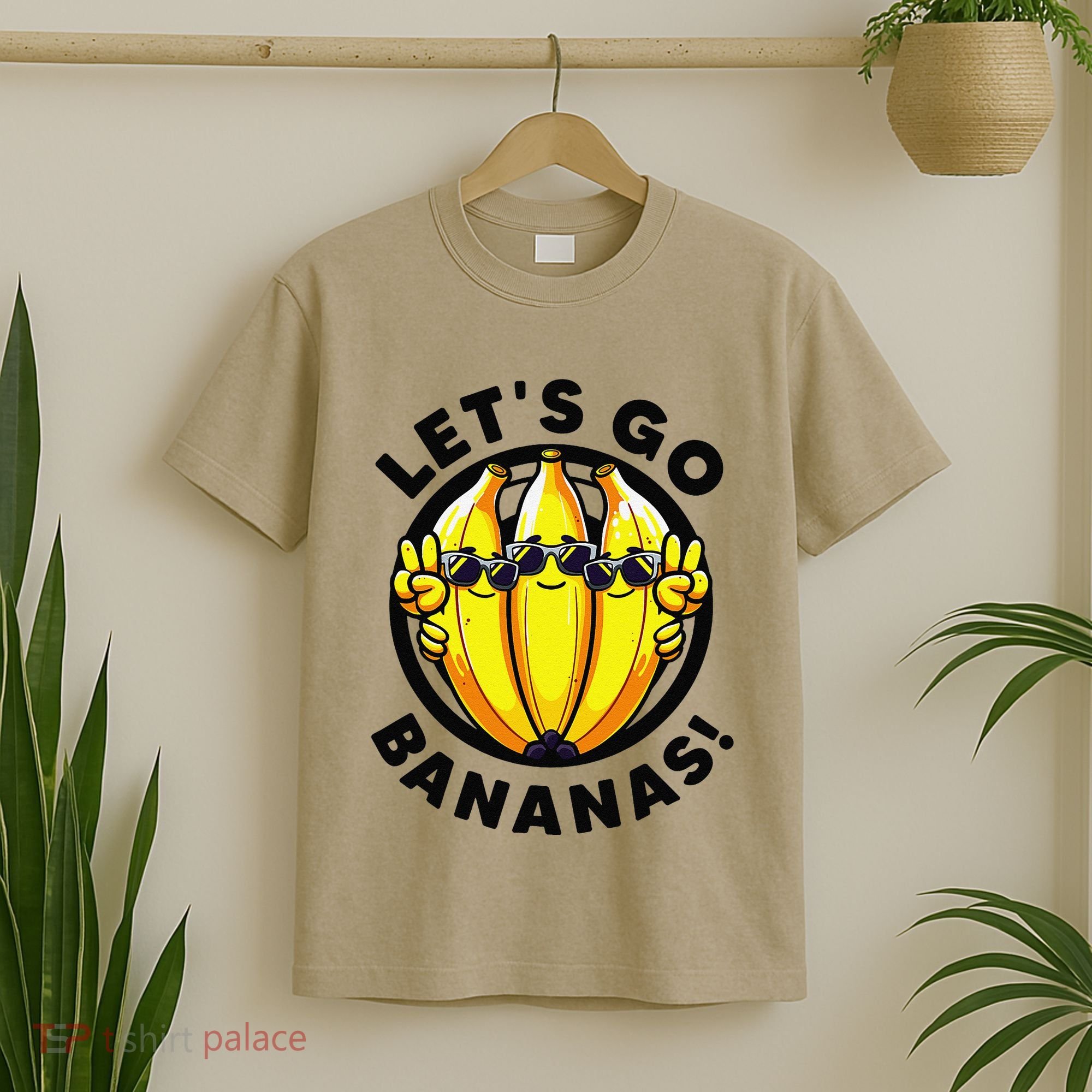 Lets Go Bananas Cute Yellow Banana Lover Fruit Funny Bananas T-Shirt