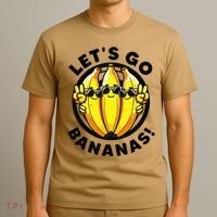 Lets Go Bananas Cute Yellow Banana Lover Fruit Funny Bananas T-Shirt thumb 3