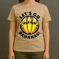 Lets Go Bananas Cute Yellow Banana Lover Fruit Funny Bananas T-Shirt thumb 4