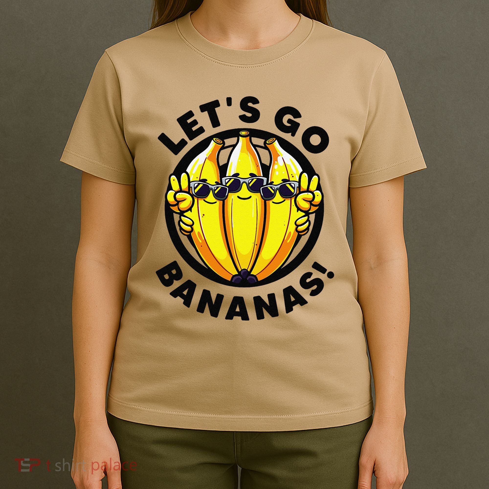 Lets Go Bananas Cute Yellow Banana Lover Fruit Funny Bananas T-Shirt