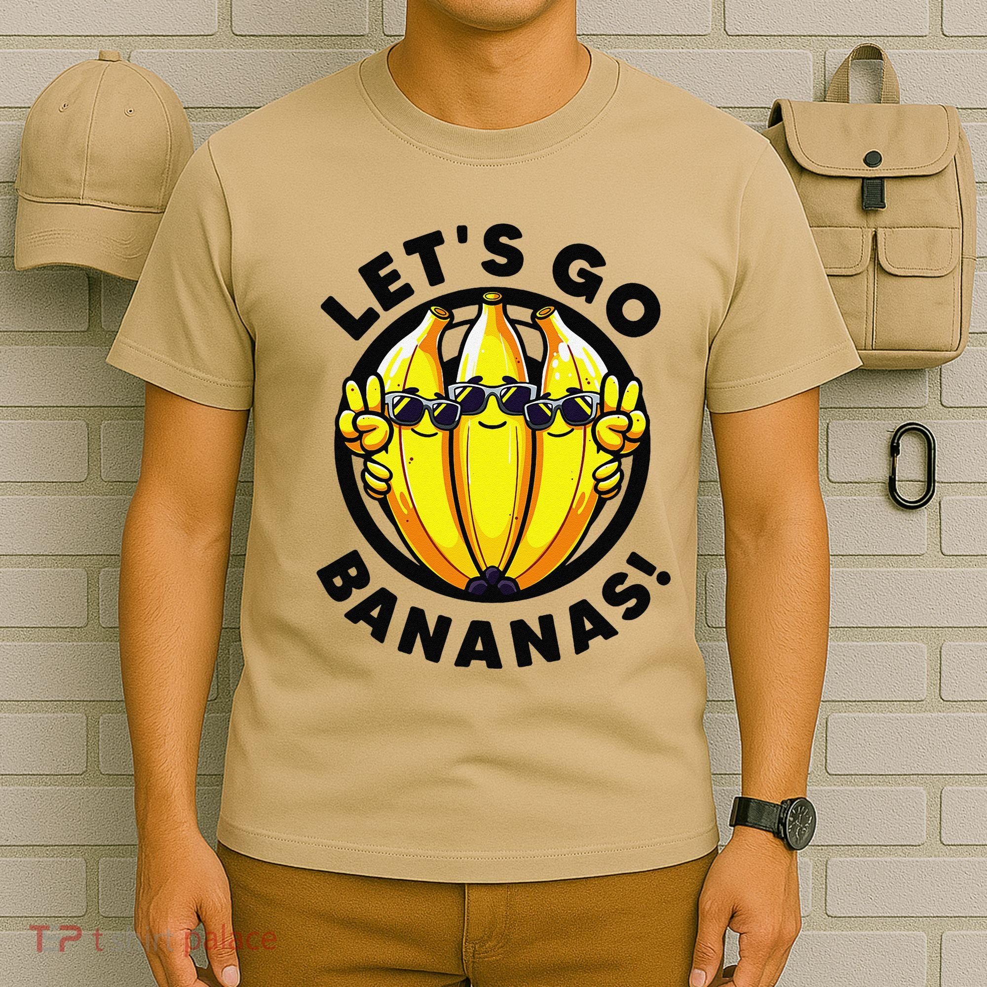 Lets Go Bananas Cute Yellow Banana Lover Fruit Funny Bananas T-Shirt
