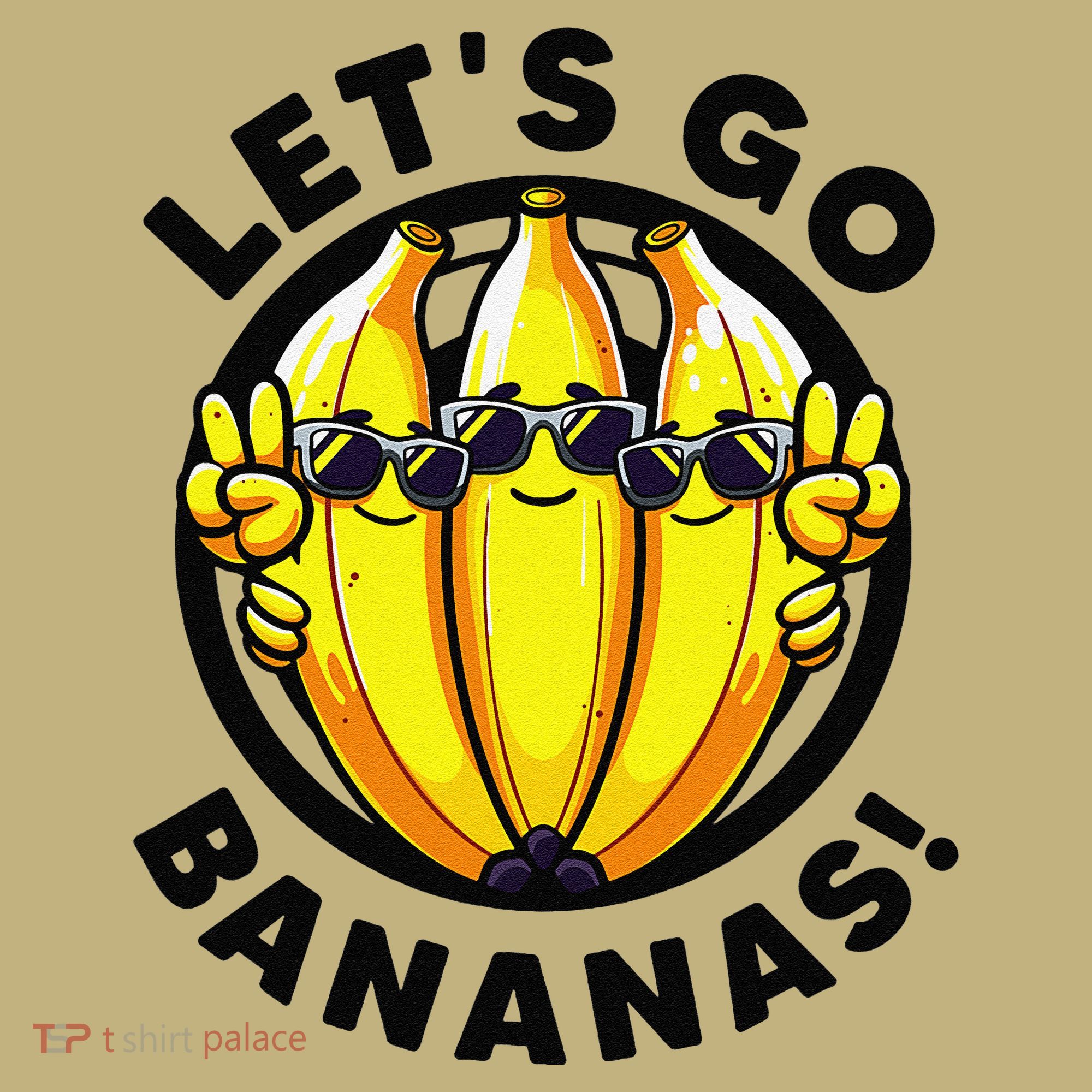 Lets Go Bananas Cute Yellow Banana Lover Fruit Funny Bananas T-Shirt