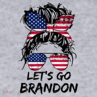 Let's Go Brandon Messy Bun America Flag Women's Sweatshirt thumb 2