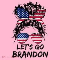 Let's Go Brandon Messy Bun America Flag Coaster thumb 2