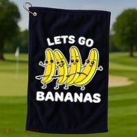 Let's Go Banana Funny Banana Squad Dancing Cute Golf Towel thumb 1