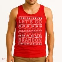 Let's Go Brandon Ugly Christmas Sweater FJB Chant Tank Top thumb 3