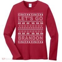 Let's Go Brandon Ugly Christmas Sweater FJB Chant Women's Long Sleeve Shirt thumb 0