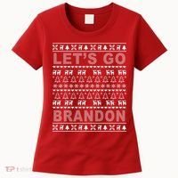 Let's Go Brandon Ugly Christmas Sweater FJB Chant Women's T-Shirt thumb 0