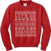 Let's Go Brandon Ugly Christmas Sweater FJB Chant Kids Sweatshirt thumb 0