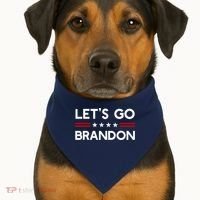 Let’S Go Brandon Conservative Us Flag Gift USA-Made Doggie Bandana thumb 1