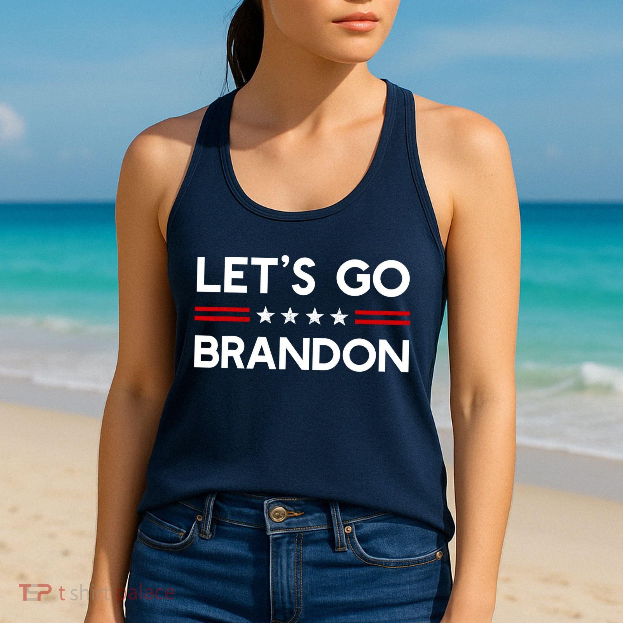 Let’S Go Brandon Conservative Us Flag Gift Women's Tank Top