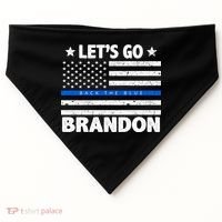 Let's Go Brandon Blue Thin Line Back The Blue FJB Chant USA-Made Doggie Bandana thumb 0