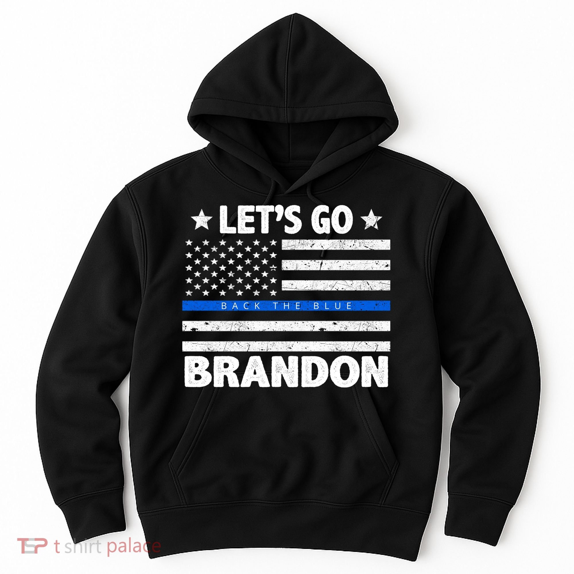 Let's Go Brandon Blue Thin Line Back The Blue FJB Chant Hoodie
