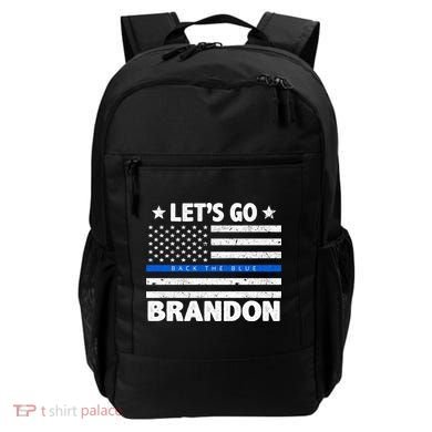 Let's Go Brandon Blue Thin Line Back The Blue FJB Chant Backpack