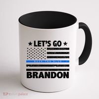 Let's Go Brandon Blue Thin Line Back The Blue FJB Chant Coffee Mug thumb 1
