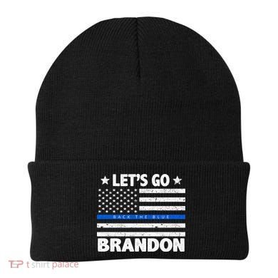Let's Go Brandon Blue Thin Line Back The Blue FJB Chant Beanie