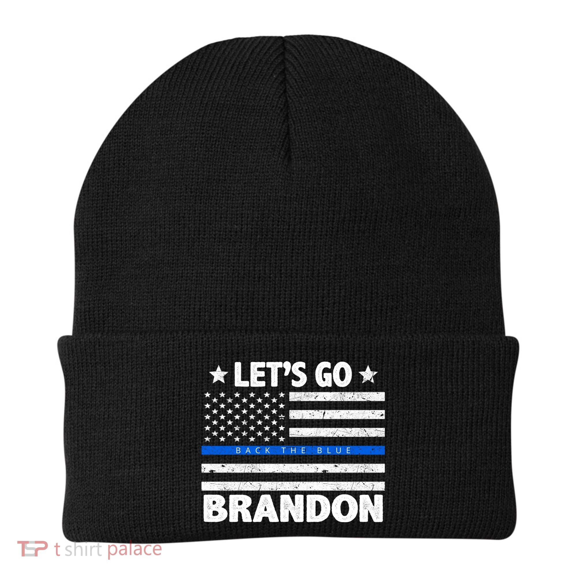 Let's Go Brandon Blue Thin Line Back The Blue FJB Chant Beanie