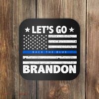Let's Go Brandon Blue Thin Line Back The Blue FJB Chant Coaster thumb 0