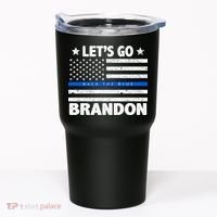 Let's Go Brandon Blue Thin Line Back The Blue FJB Chant Tumbler thumb 0