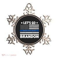 Let's Go Brandon Blue Thin Line Back The Blue FJB Chant Ornament thumb 0