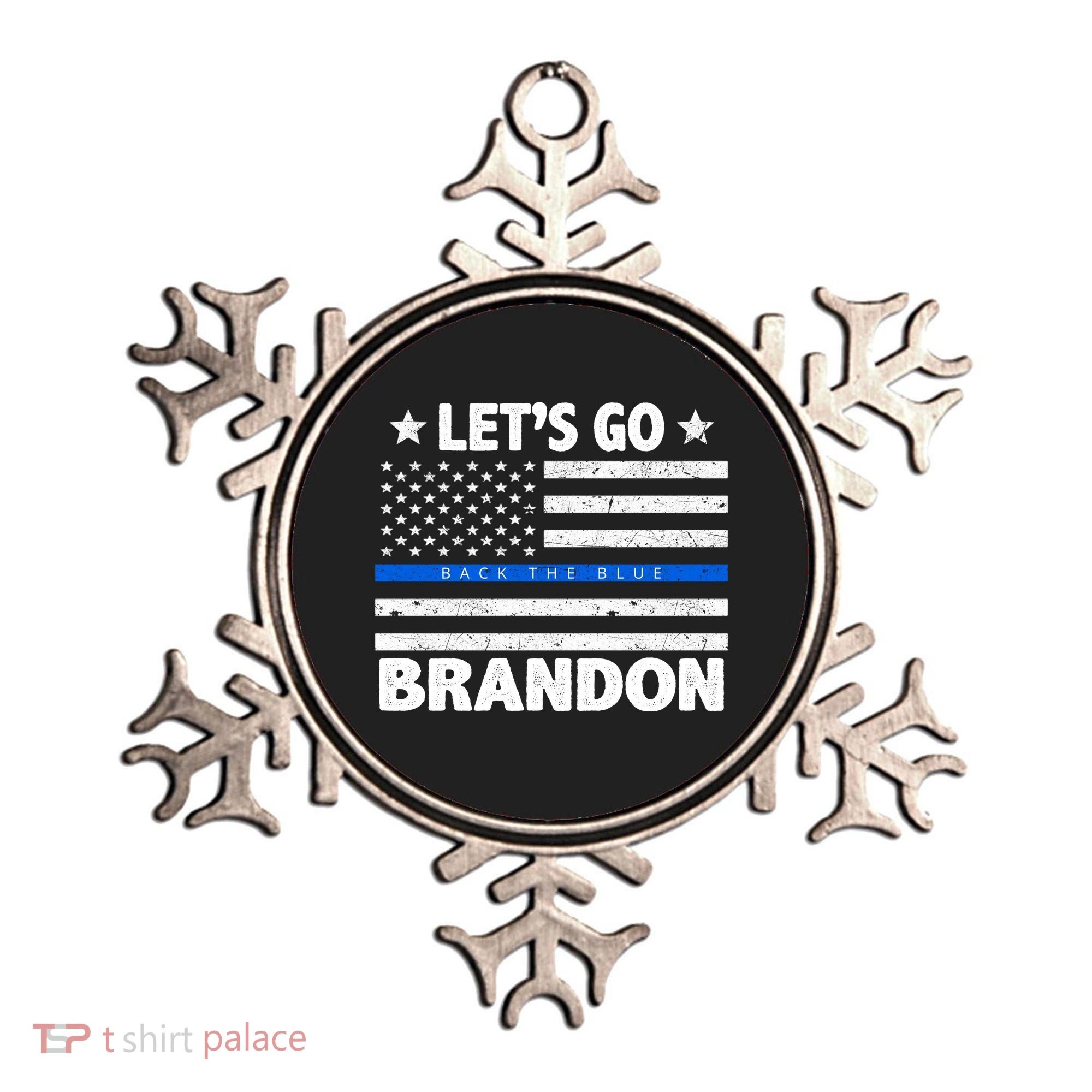 Let's Go Brandon Blue Thin Line Back The Blue FJB Chant Ornament