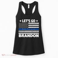 Let's Go Brandon Blue Thin Line Back The Blue FJB Chant Women's Tank Top thumb 0