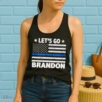 Let's Go Brandon Blue Thin Line Back The Blue FJB Chant Women's Tank Top thumb 2