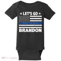 Let's Go Brandon Blue Thin Line Back The Blue FJB Chant Baby Bodysuit thumb 0