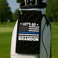 Let's Go Brandon Blue Thin Line Back The Blue FJB Chant Golf Towel thumb 2