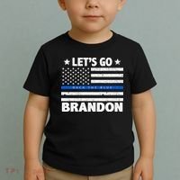 Let's Go Brandon Blue Thin Line Back The Blue FJB Chant Toddler T-Shirt thumb 2