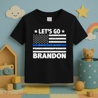 Let's Go Brandon Blue Thin Line Back The Blue FJB Chant Toddler T-Shirt thumb 3