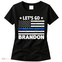 Let's Go Brandon Blue Thin Line Back The Blue FJB Chant Women's T-Shirt thumb 0