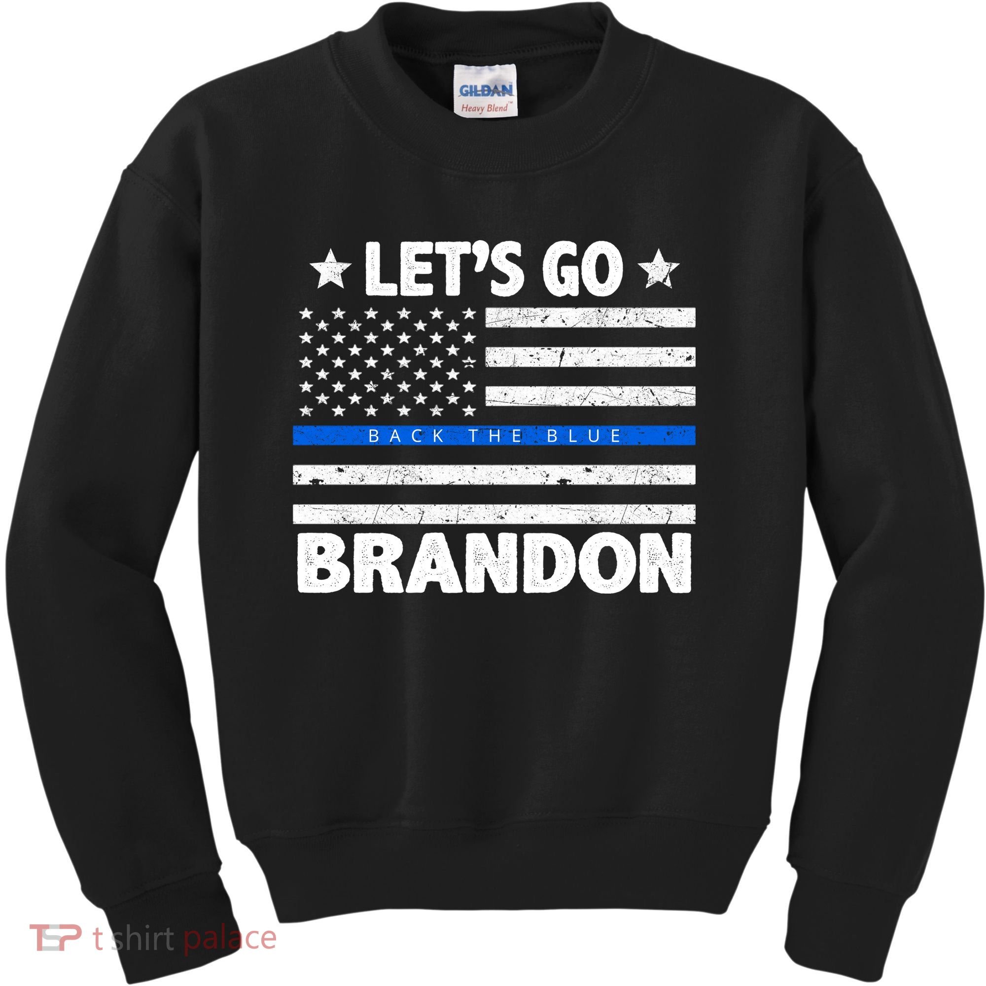 Let's Go Brandon Blue Thin Line Back The Blue FJB Chant Kids Sweatshirt