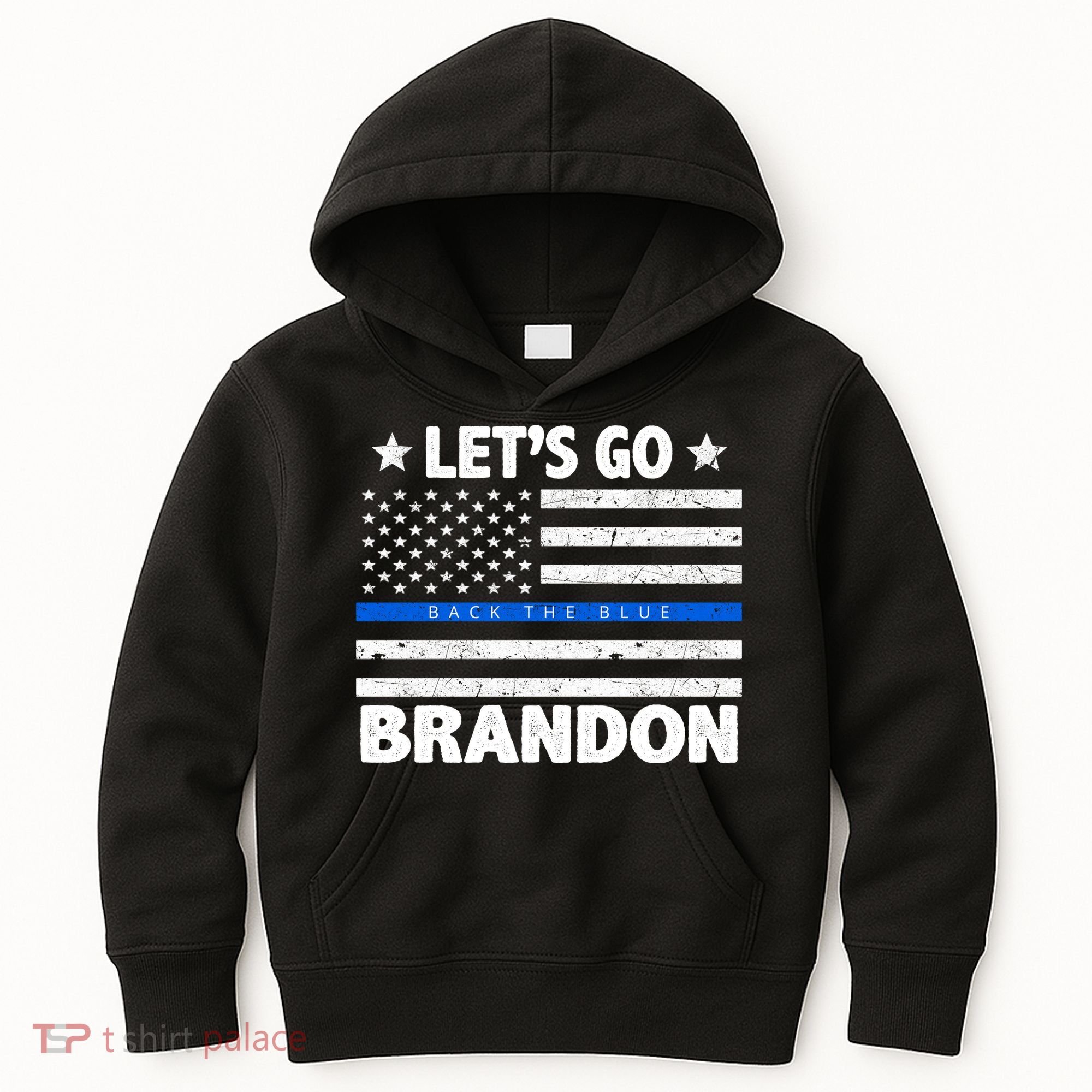 Let's Go Brandon Blue Thin Line Back The Blue FJB Chant Kids Hoodie