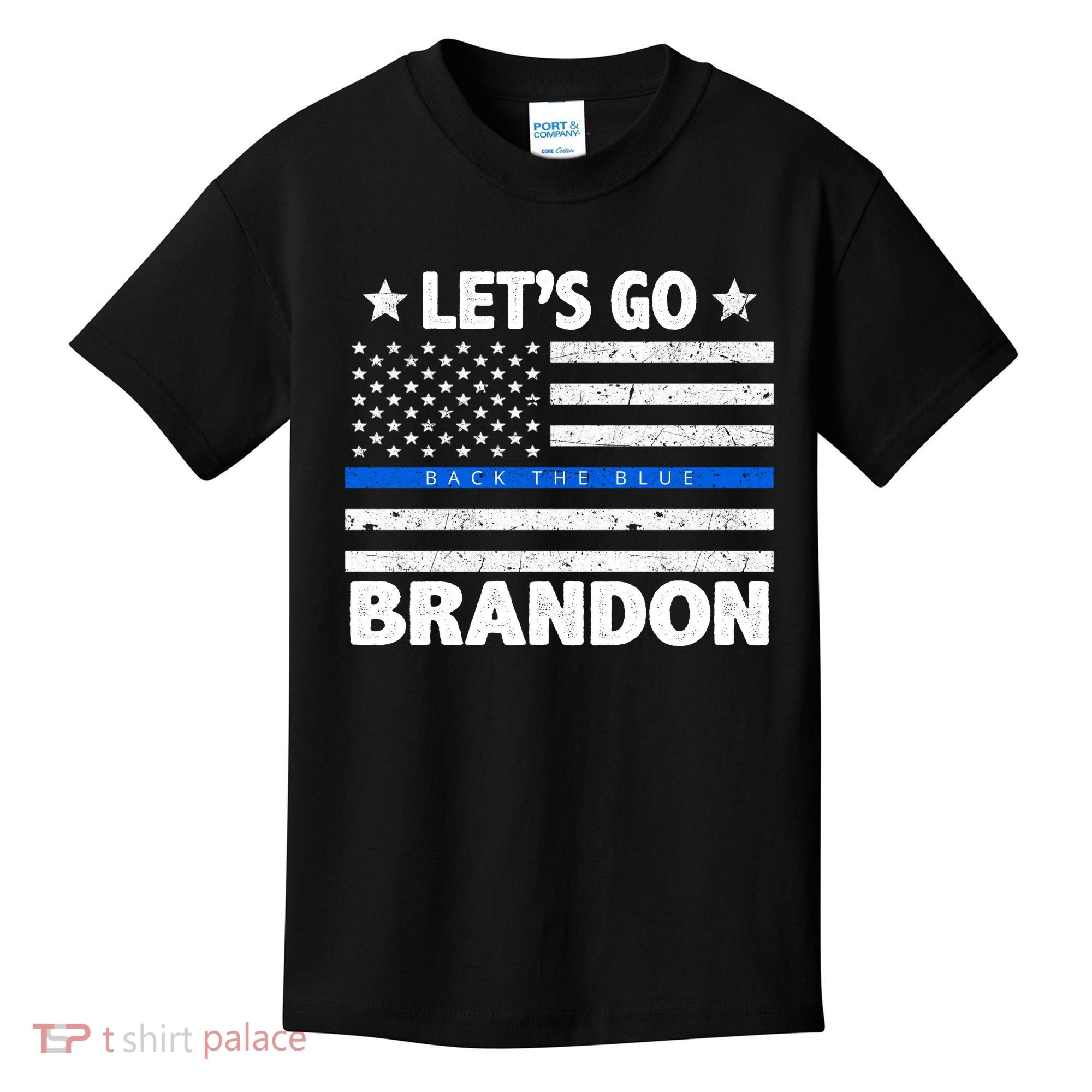Let's Go Brandon Blue Thin Line Back The Blue FJB Chant Kids T-Shirt