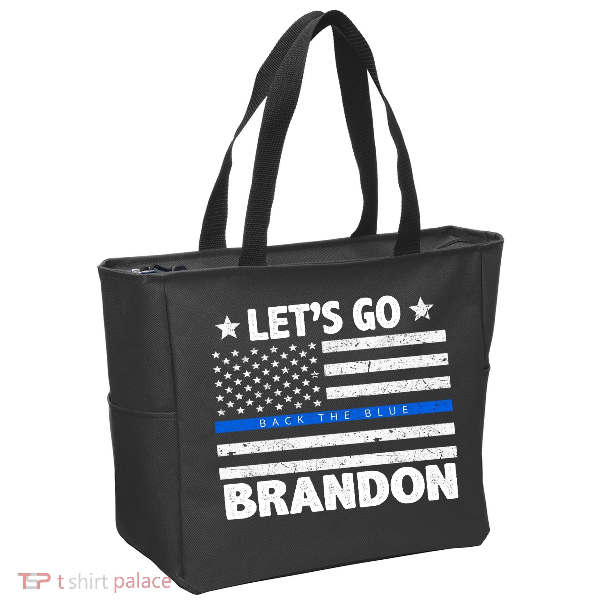 Let's Go Brandon Blue Thin Line Back The Blue FJB Chant Tote Bag